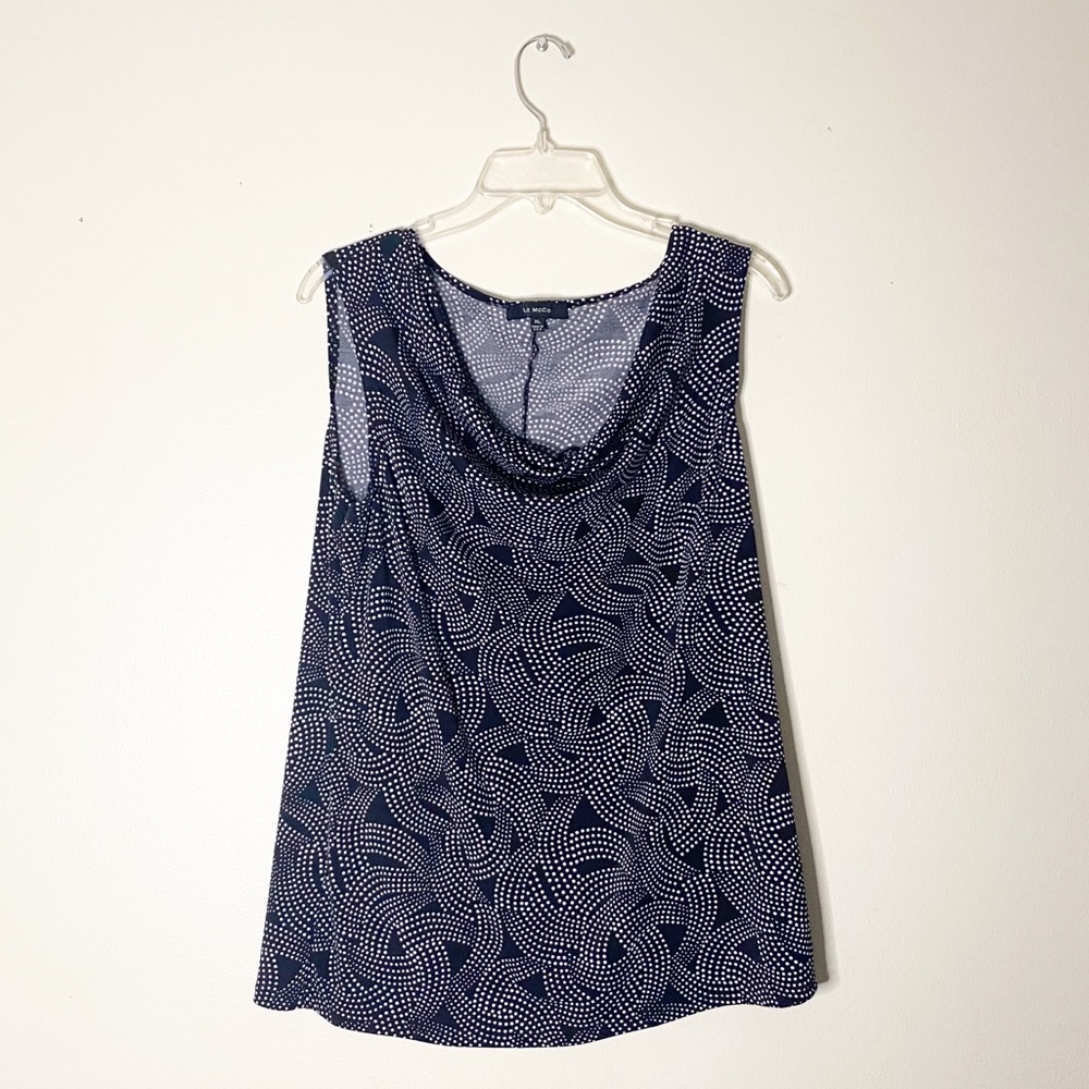 Liz McCoy - Sleeveless Patterned Drapey Blouse (XL)